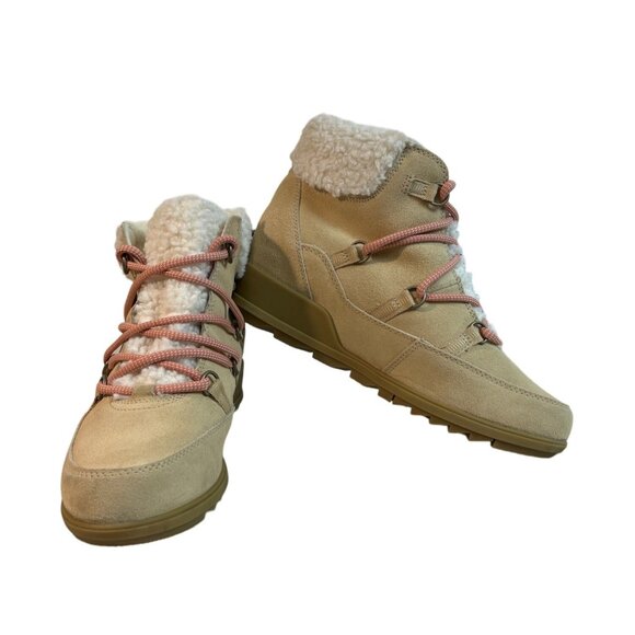 Sorel Women’s Leather Lace Boots Faux Fur Sz 11 - Picture 2 of 9